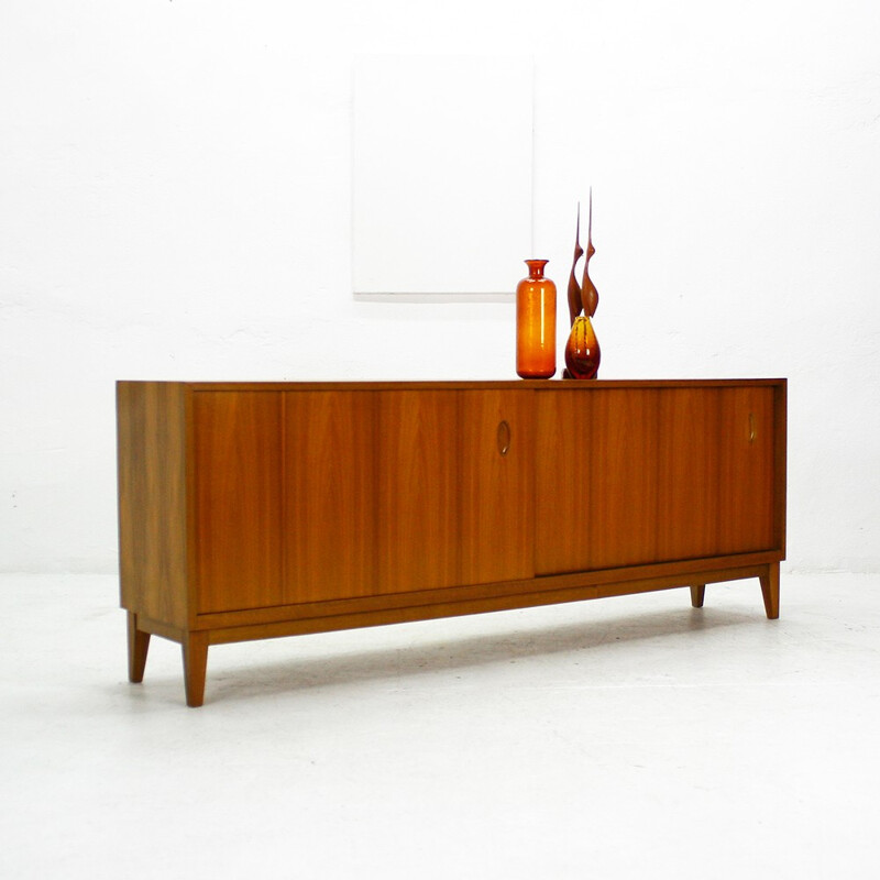 Walnut sideboard with sliding doors by WK - 1960s