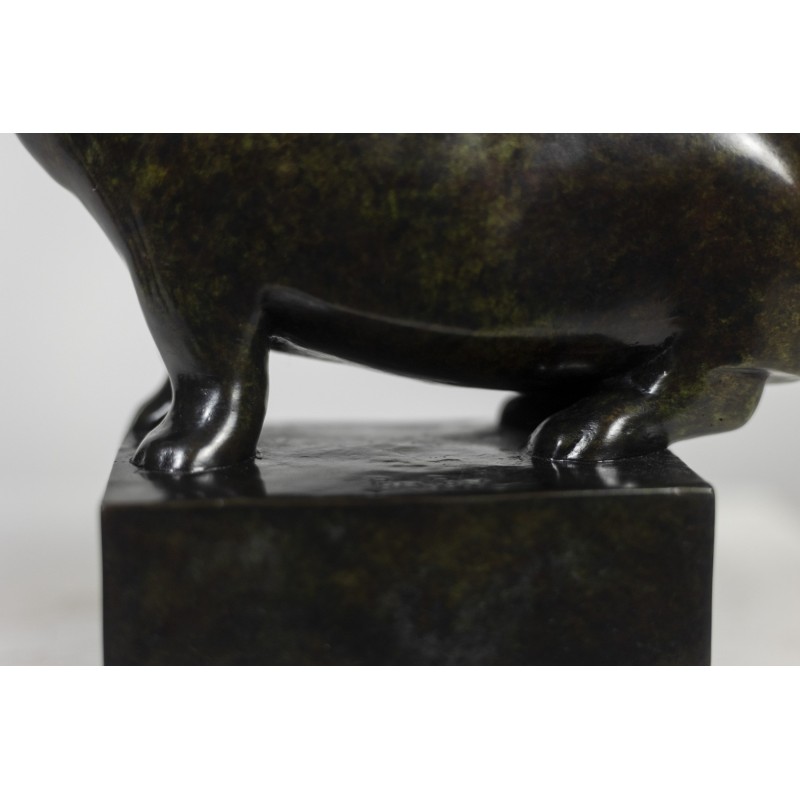 Vintage “Hippopotamus” sculpture in bronze and cast iron by François Pompon for Valsuani, 2006