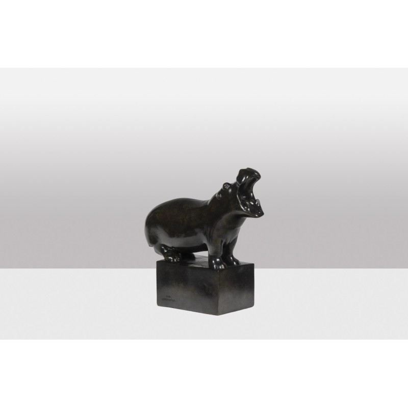 Sculpture vintage "Hippopotame" en bronze et fonte par François Pompon pour Valsuani, 2006