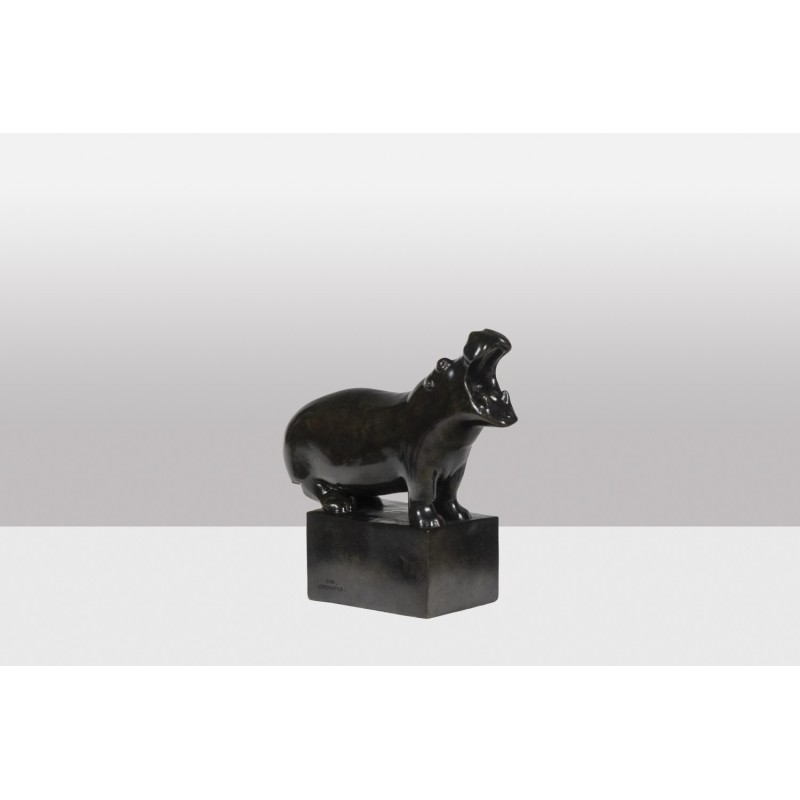 Vintage-Skulptur "Hippopotame" aus Bronze und Gusseisen von François Pompon für Valsuani, 2006