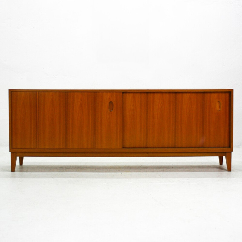 Walnut sideboard with sliding doors by WK - 1960s