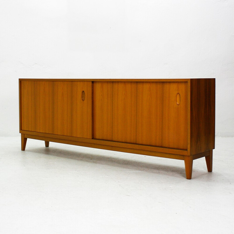 Walnut sideboard with sliding doors by WK - 1960s