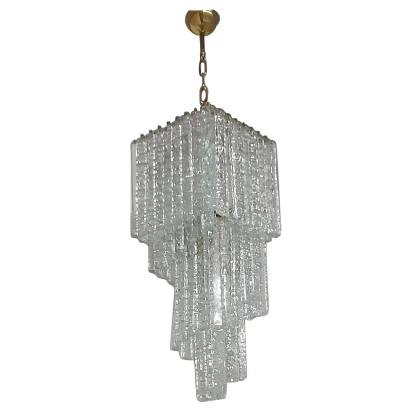 Vintage cascading chandelier in Murano glass for Mazzega, Italy 1970