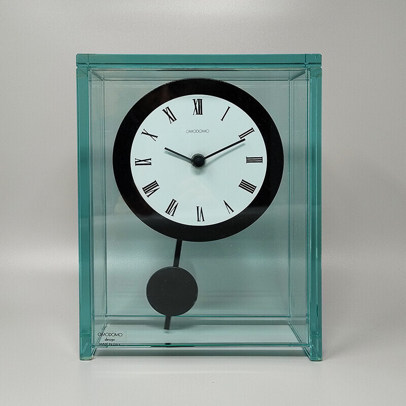 Vintage crystal pendulum clock by Omodomo, Italy 1970