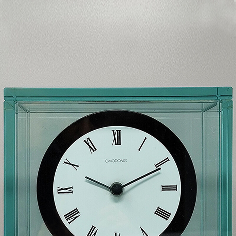 Reloj vintage de péndulo de cristal de Omodomo, Italia 1970