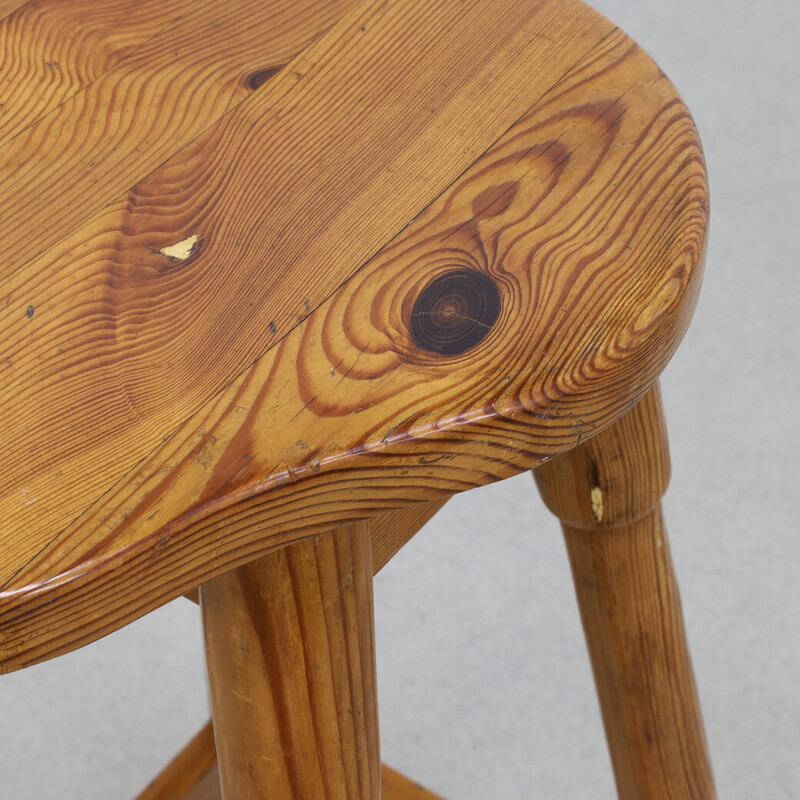 Pair of vintage pine bar stools, 1970