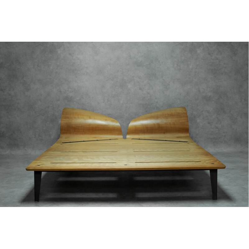 Vintage "Dimanche Matin" daybed in steel and cherry wood by Christer Schweilz for Pallucco, 1991