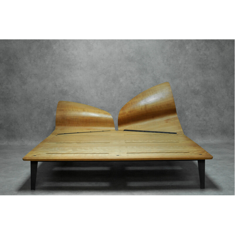Vintage "Dimanche Matin" daybed in steel and cherry wood by Christer Schweilz for Pallucco, 1991
