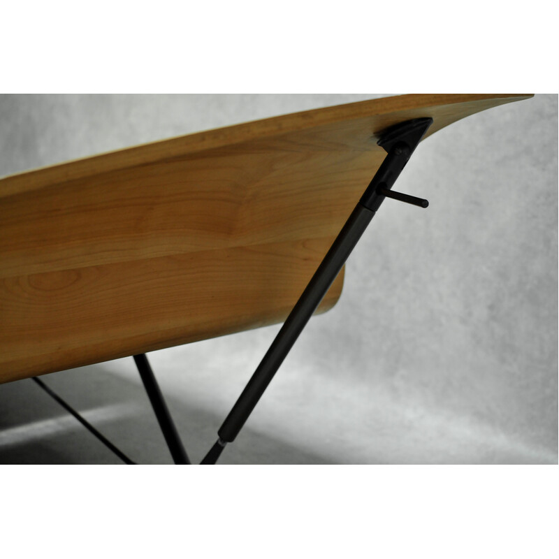 Vintage "Dimanche Matin" daybed in steel and cherry wood by Christer Schweilz for Pallucco, 1991