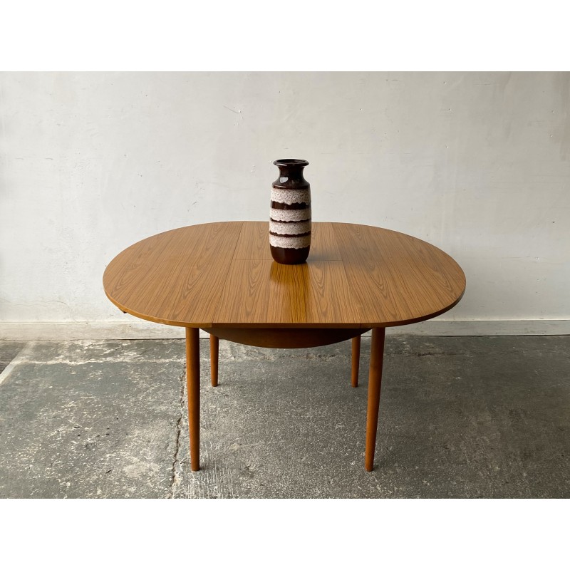 Table à repas vintage à rallonge en formica et hêtre massif pour Schreiber Furniture, 1960