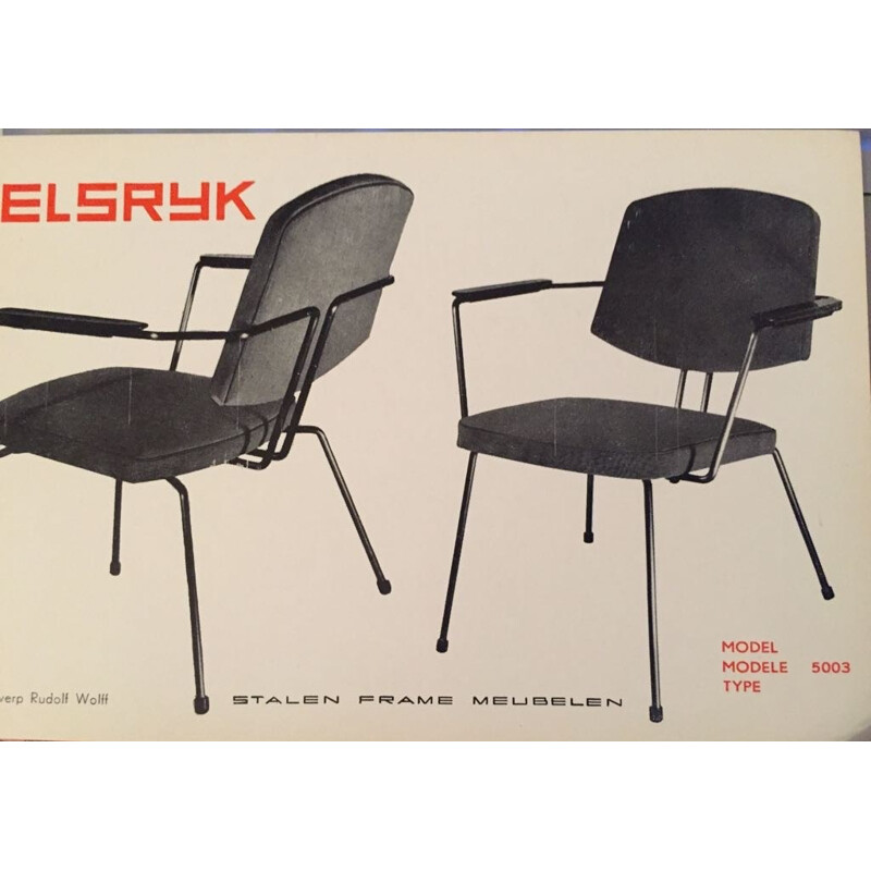 5003 Pair of armchairs by Rudolf Wolff, Elsrijk editions - 1950s
