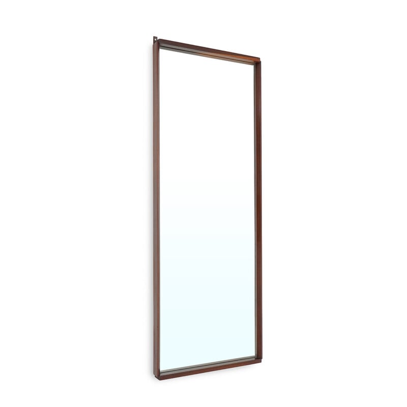 Vintage rectangular mirror with wooden frame, Italy 1960
