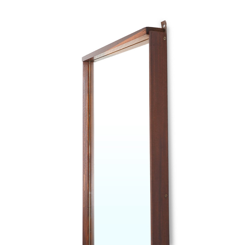 Vintage rectangular mirror with wooden frame, Italy 1960