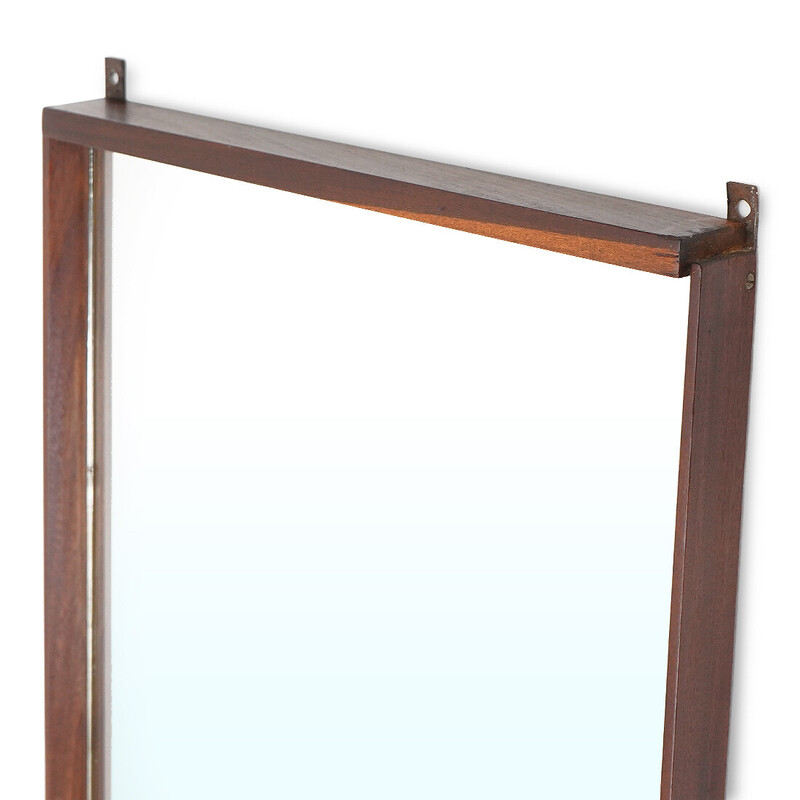 Vintage rectangular mirror with wooden frame, Italy 1960