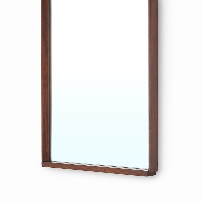 Vintage rectangular mirror with wooden frame, Italy 1960