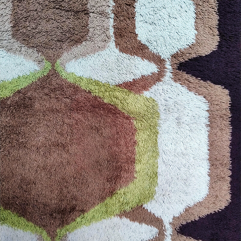 Vintage Space Age wool rug, Italy 1970