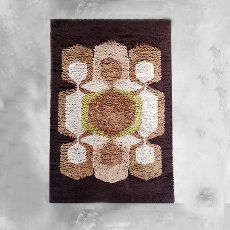 Vintage Space Age wool rug, Italy 1970