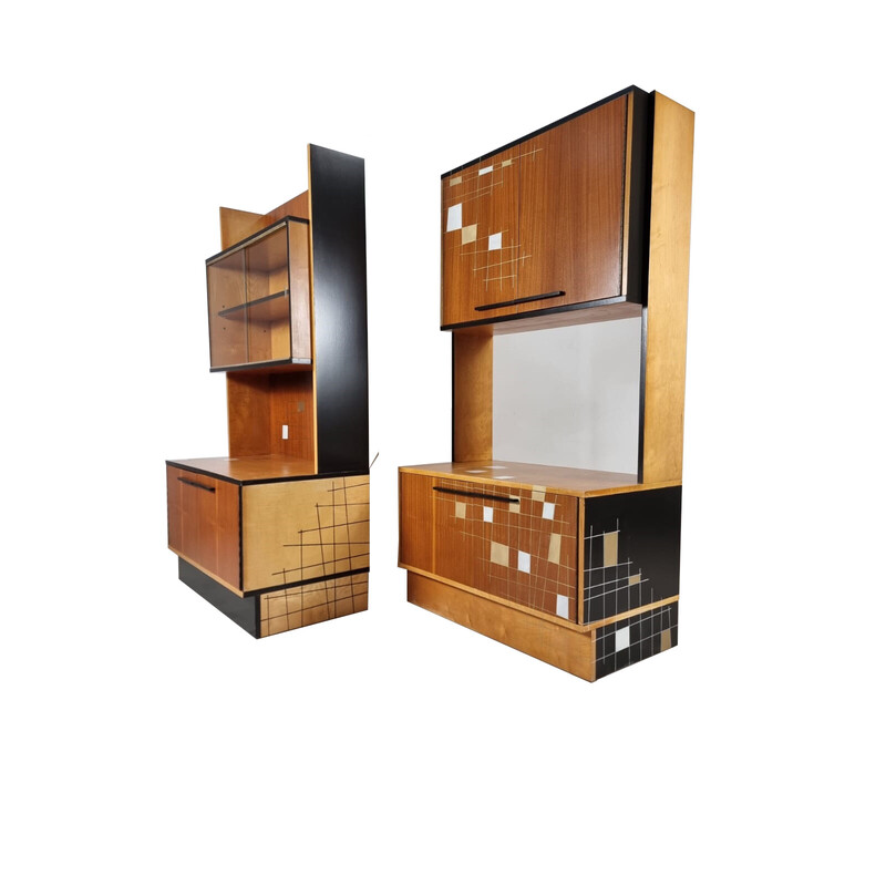 Paar vintage modulaire hangkasten, 1970
