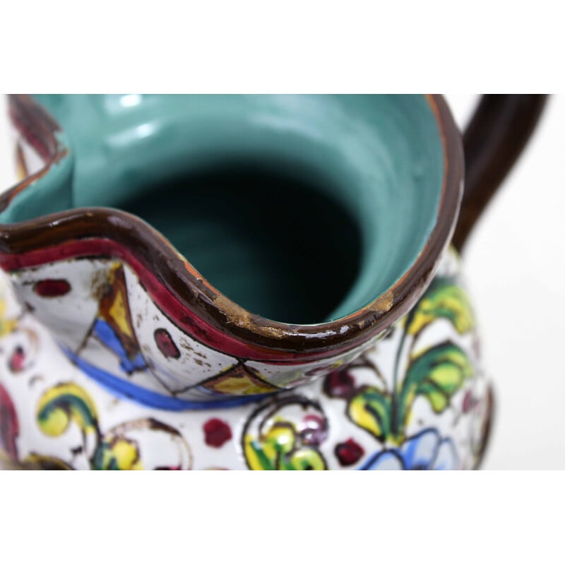 Vintage ceramic pitcher for Deruta, Italy