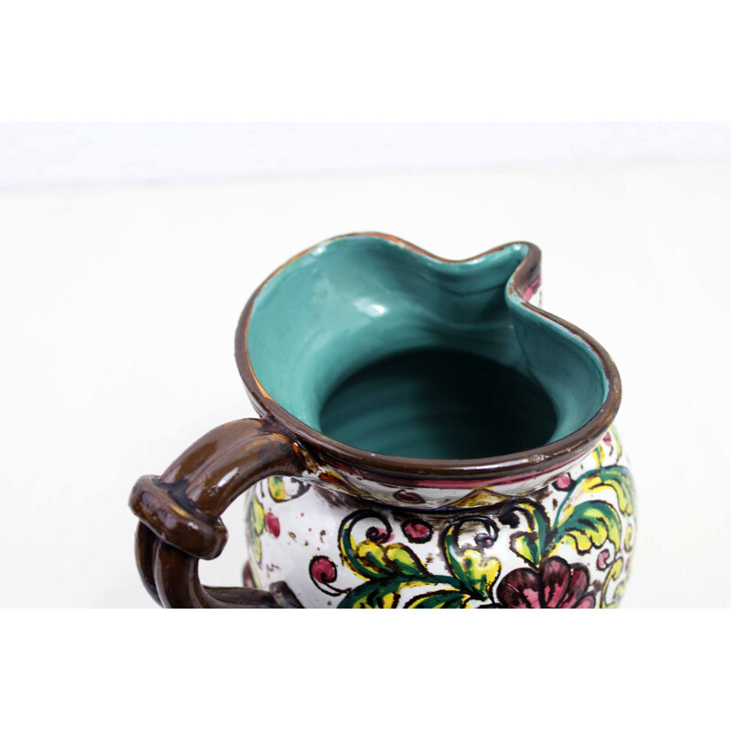 Vintage ceramic pitcher for Deruta, Italy