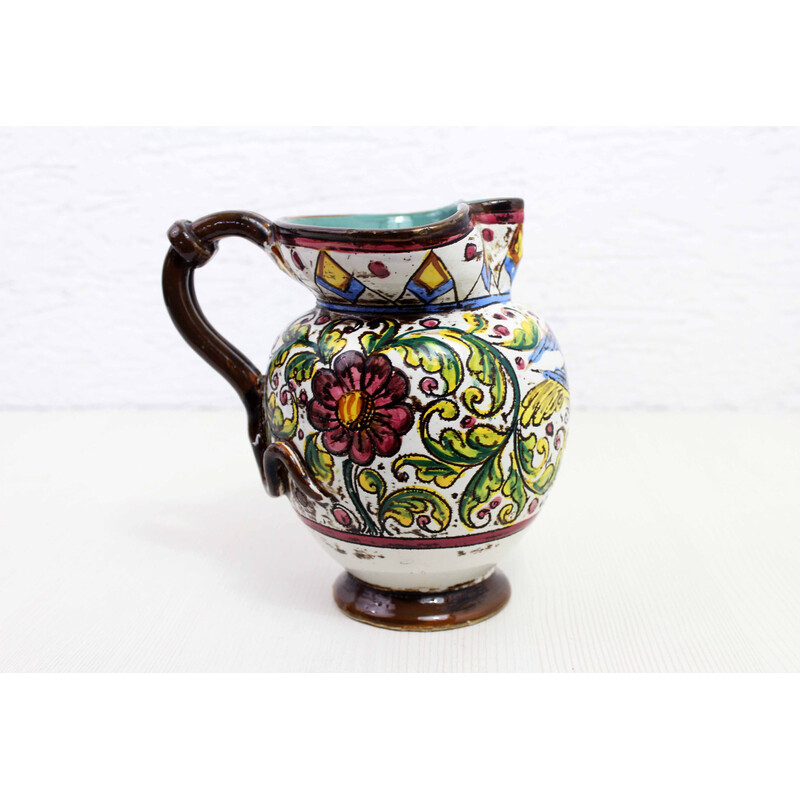 Vintage ceramic pitcher for Deruta, Italy