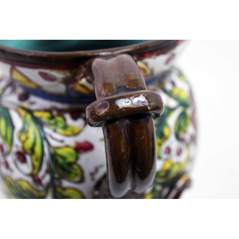 Vintage ceramic pitcher for Deruta, Italy