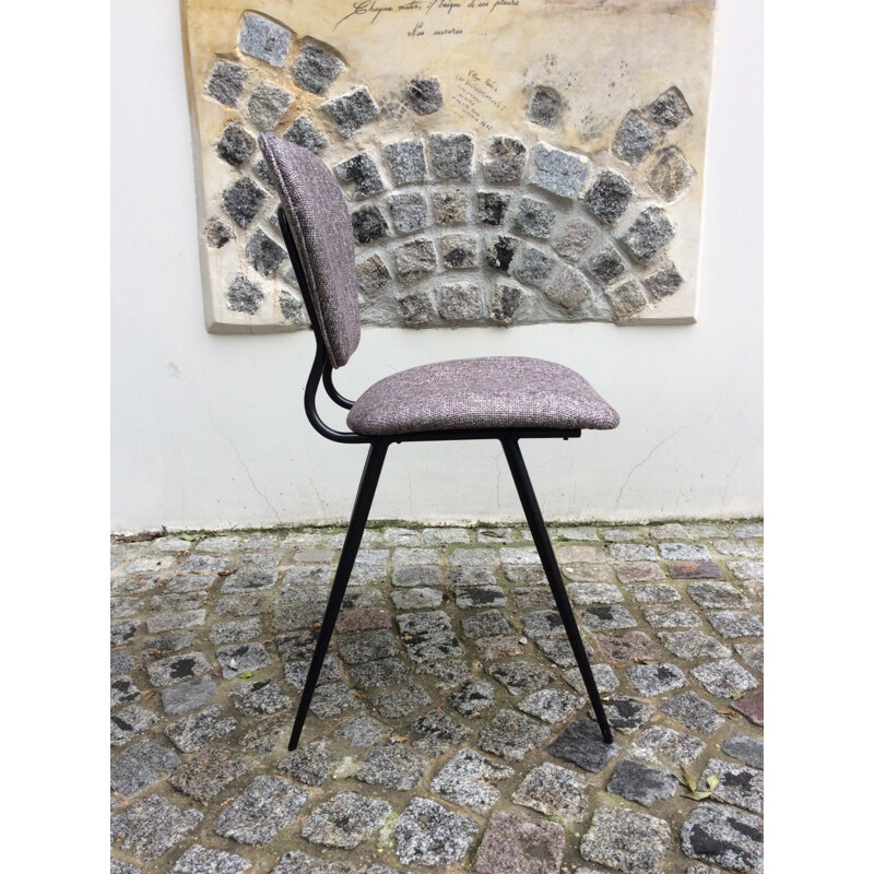 Set of 4 grey bistro chairs - 1950s