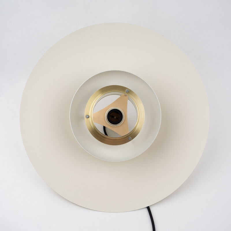 Vintage aluminum pendant lamp by Bent Nordsted for Lyskaer, Denmark 1980