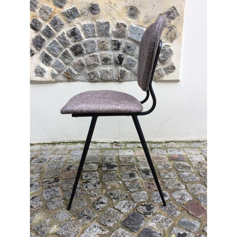 Série de 4 chaises de bistrot grises - 1950