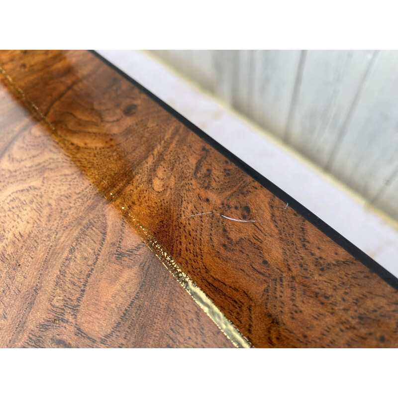 Vintage coffee table in elm burl, 1970