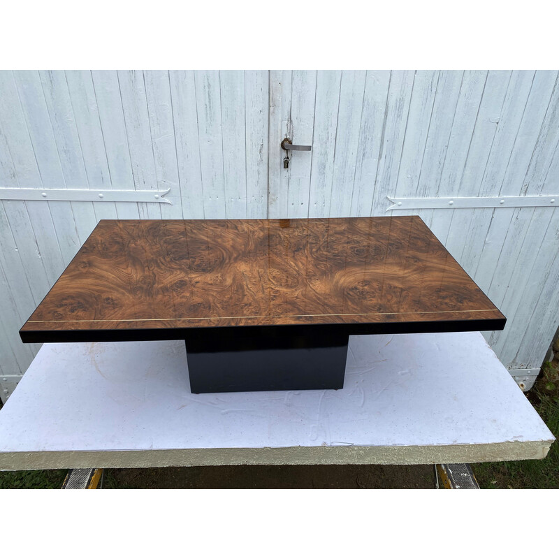 Vintage coffee table in elm burl, 1970