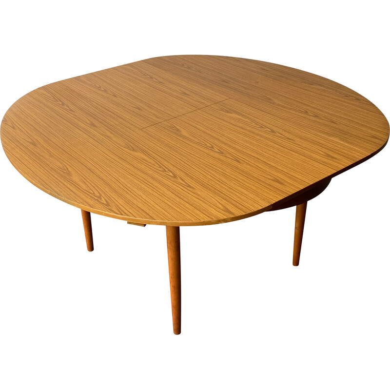 Vintage extendable dining table in formica and solid beech for Schreiber Furniture, 1960