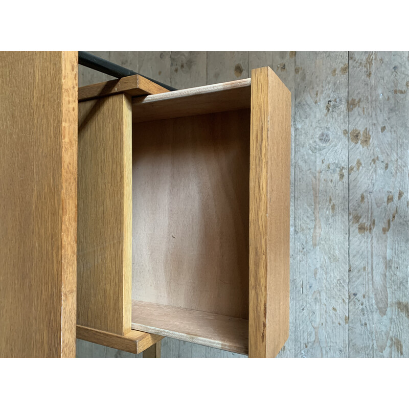 Vintage oak and metal desk