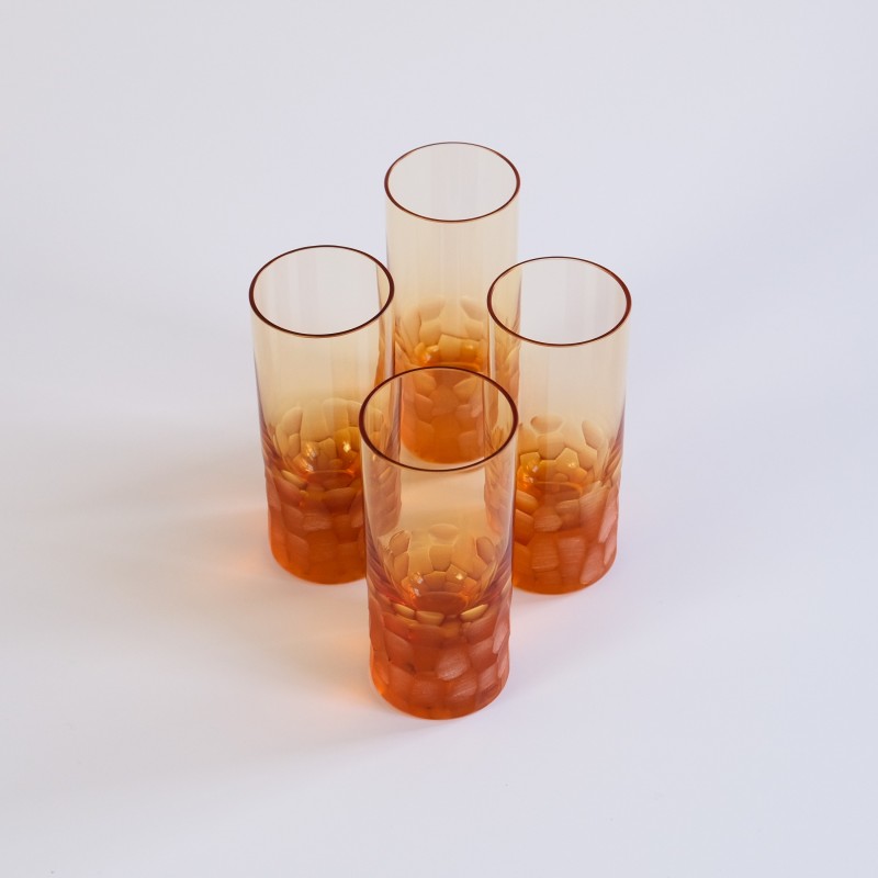 Ensemble de 4 verres vintage en cristal par Oldrich Lipa, Tchécoslovaquie 1968