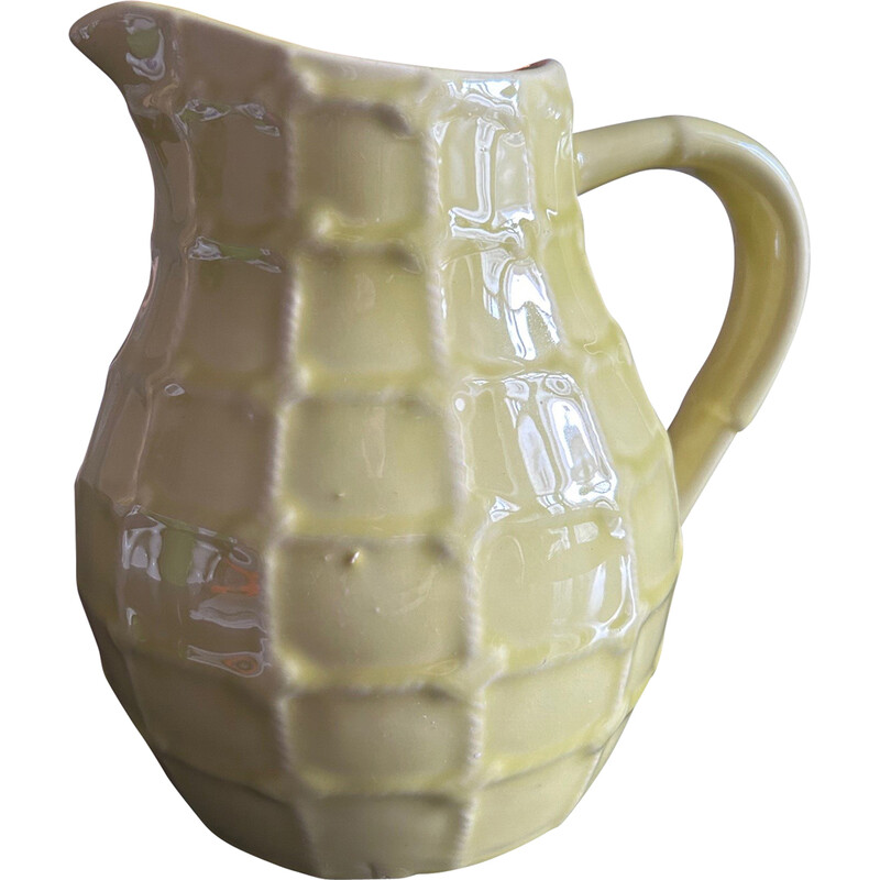 Vintage earthenware pitcher for the Saint Clément factory, Italy 1950