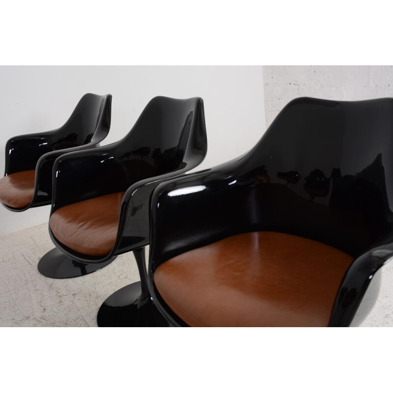 Set aus 6 Vintage-Sesseln "Tulip" aus Glasfaser und Aluminiumguss von Eero Saarinen für Knoll international