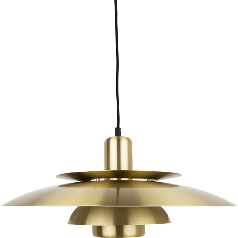 Vintage aluminum pendant lamp by Bent Nordsted for Lyskaer, Denmark 1980