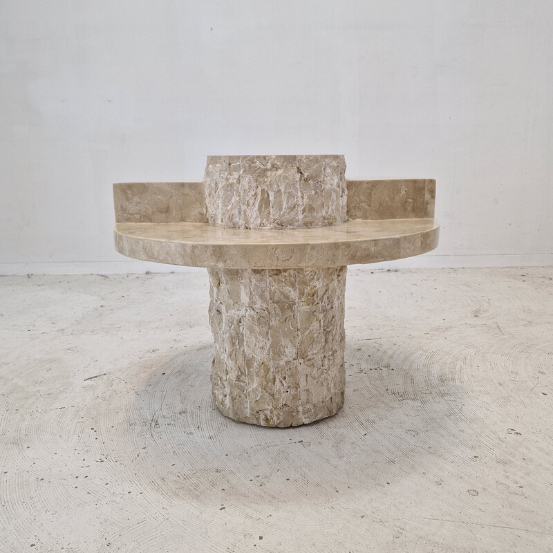 Table basse vintage en pierre Mactan par Magnussen Ponte, 1980