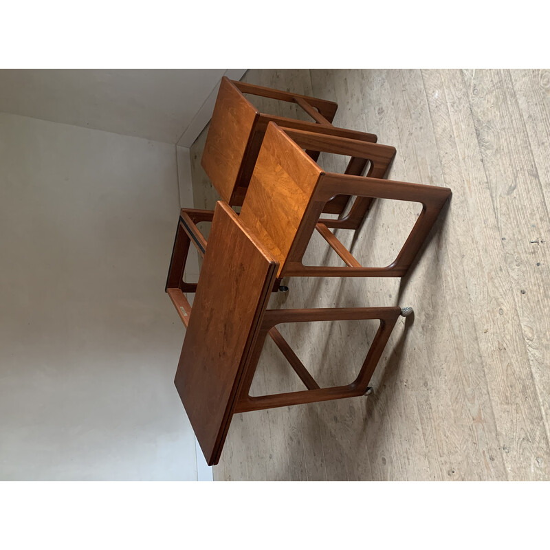 Vintage teak side table with nesting tables, 1970