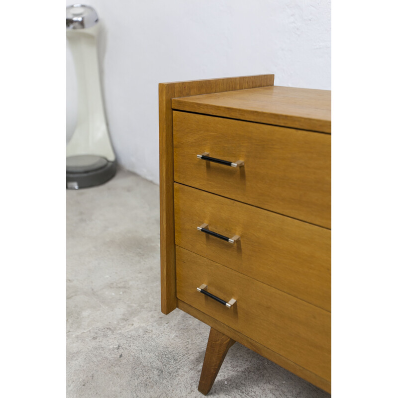 Vintage chest of drawers with 3 drawers and compass feet, 1960