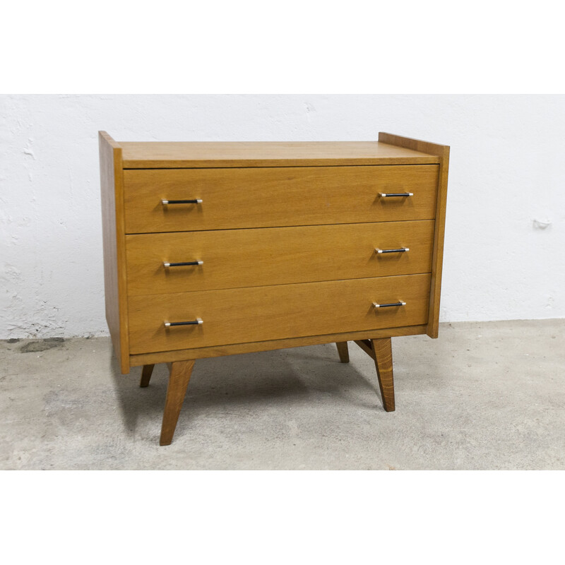 Vintage chest of drawers with 3 drawers and compass feet, 1960