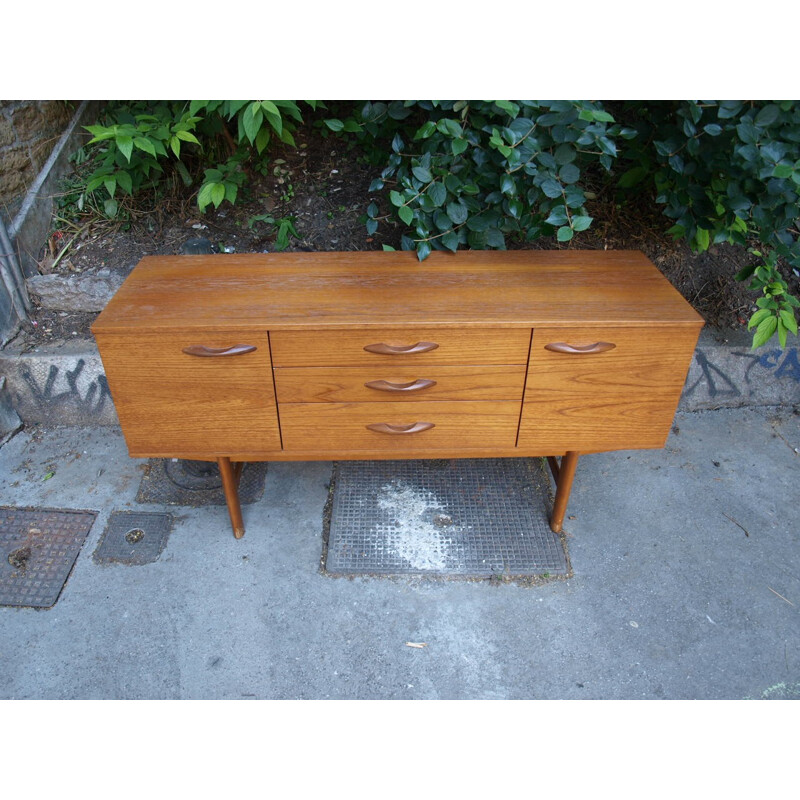 Teak sideboard with 3 drawers and 2 storage compartments - 1960s