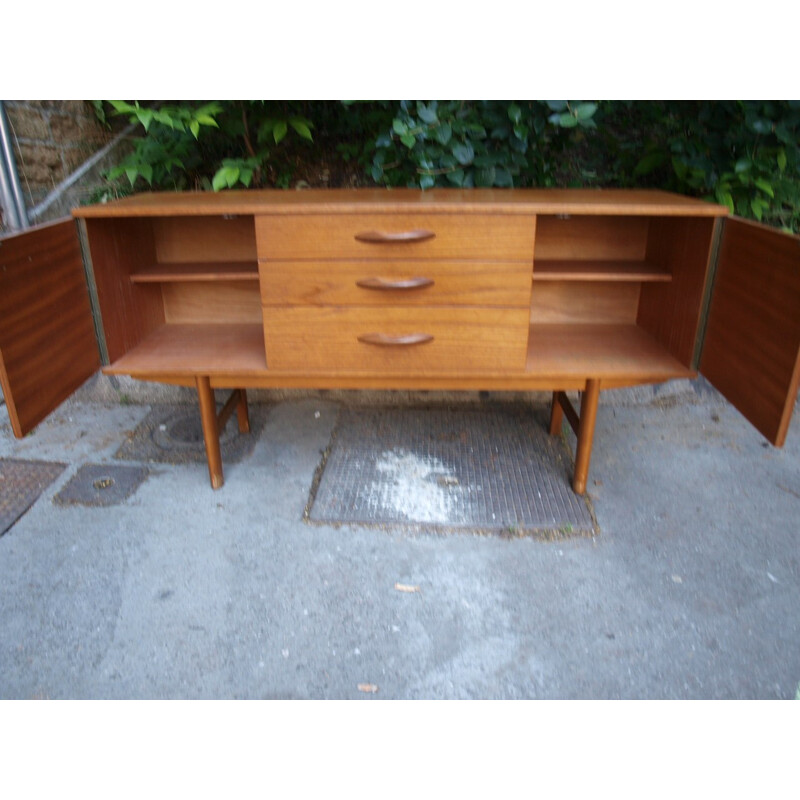 Teak sideboard with 3 drawers and 2 storage compartments - 1960s