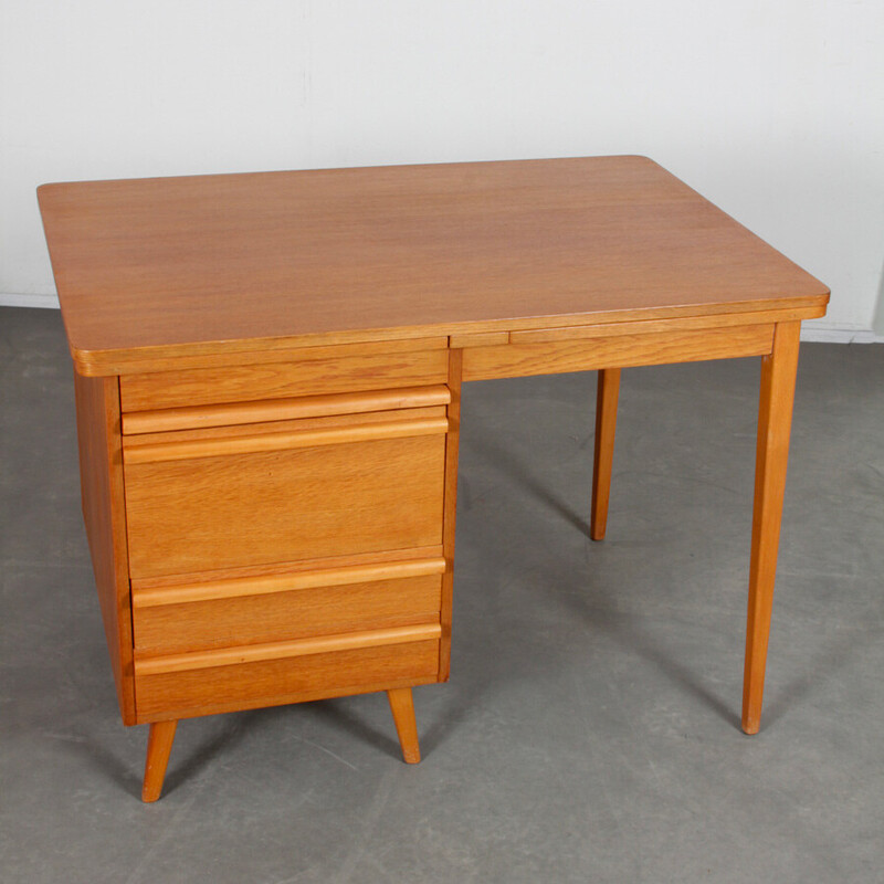 Vintage oak wood desk, 1960