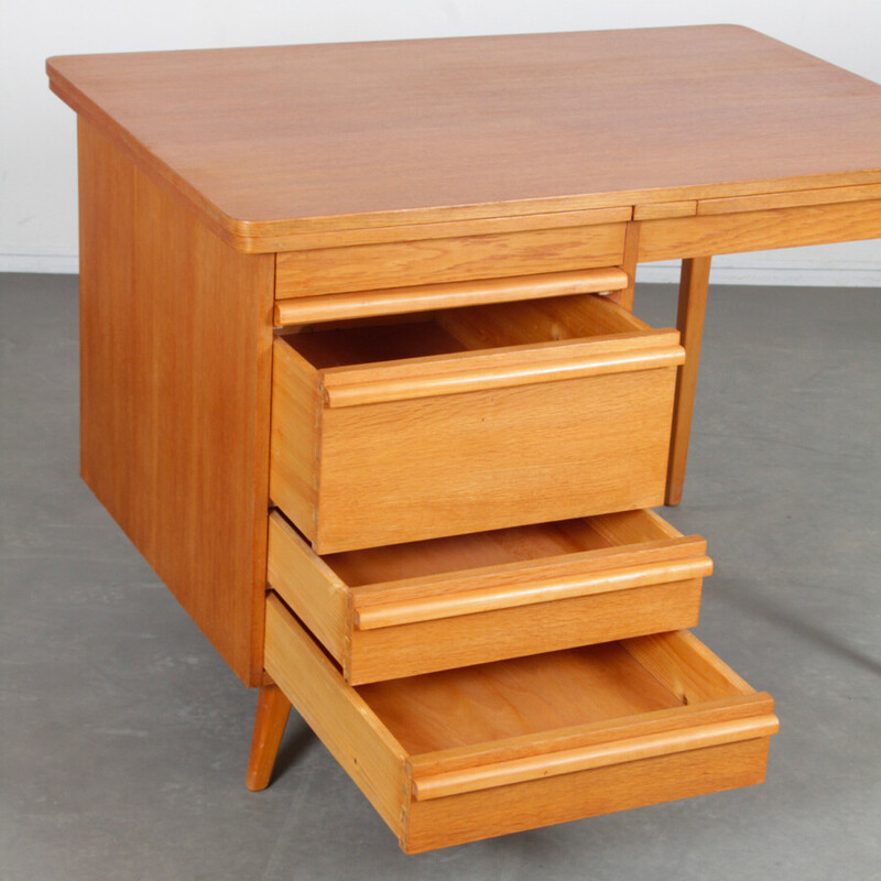 Vintage oak wood desk, 1960