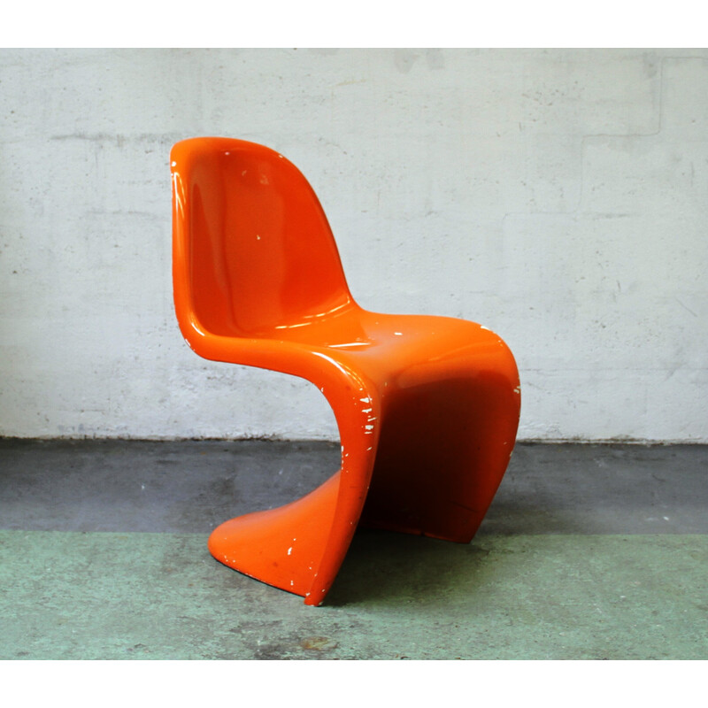 Set of 3 vintage fiberglass chairs by Verner Panton for Vitra