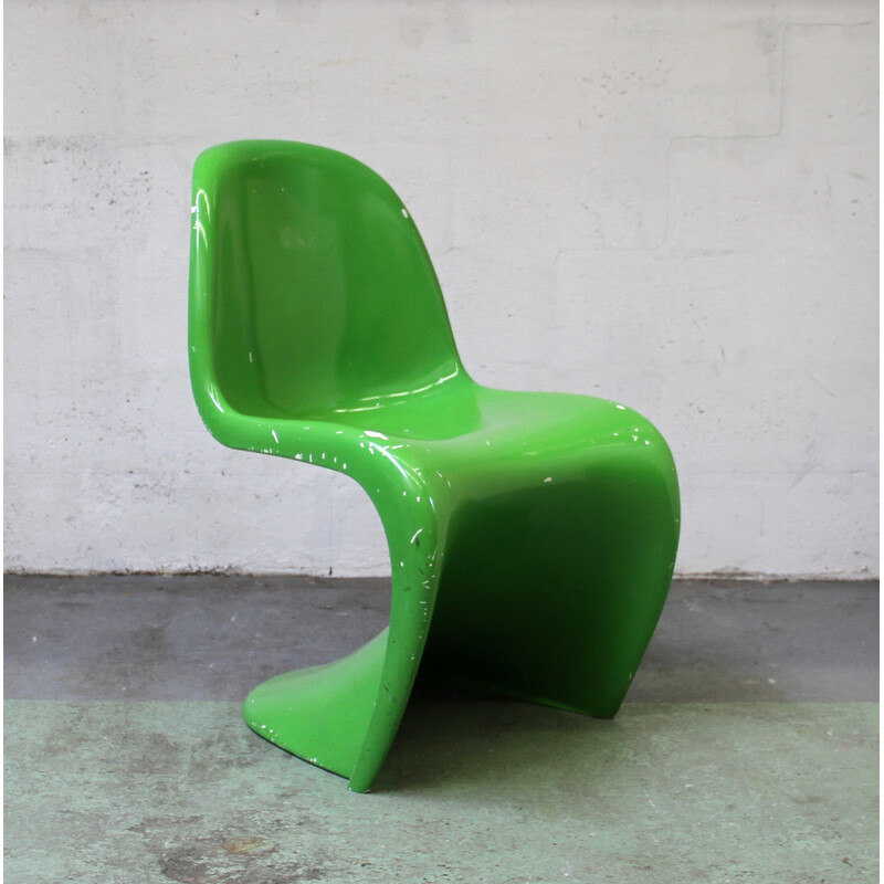 Set of 3 vintage fiberglass chairs by Verner Panton for Vitra