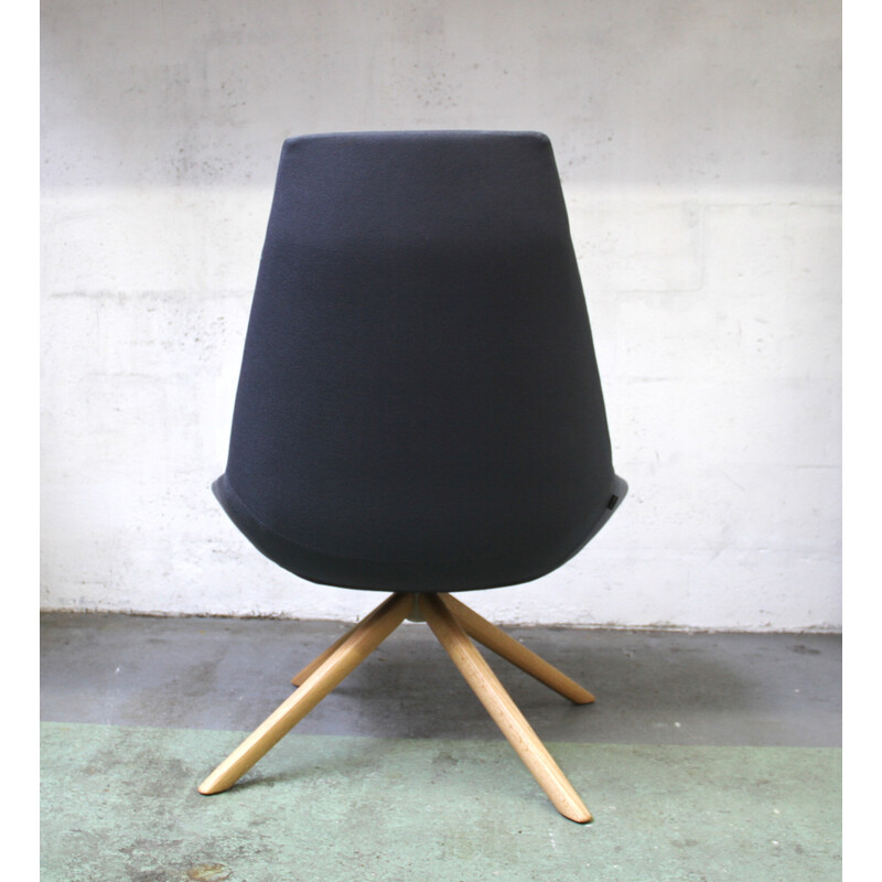 Vintage Dunas XL office armchair in light wood and fabric for Inclass