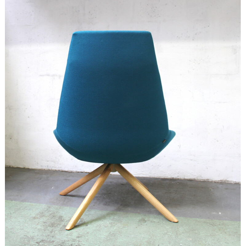 Dunas XL vintage bureaustoelen in licht hout en stof voor Inclass