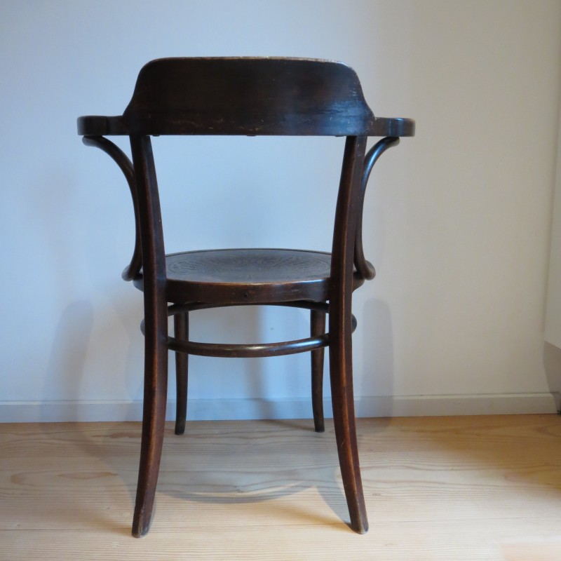 Fauteuil de bureau vintage modèle 704 en bois courbé par Jacob et Joseph Kohn pour Thonet, Autriche 1900